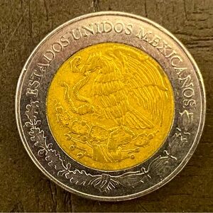 2 Peso Mexico 2019, Bi-metallic Ring of Days (Anillo de Días) Aztec calendar🇲🇽